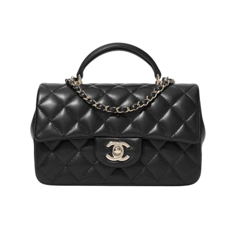 CHANEL MINI FLAP BAG BLACK 20CM