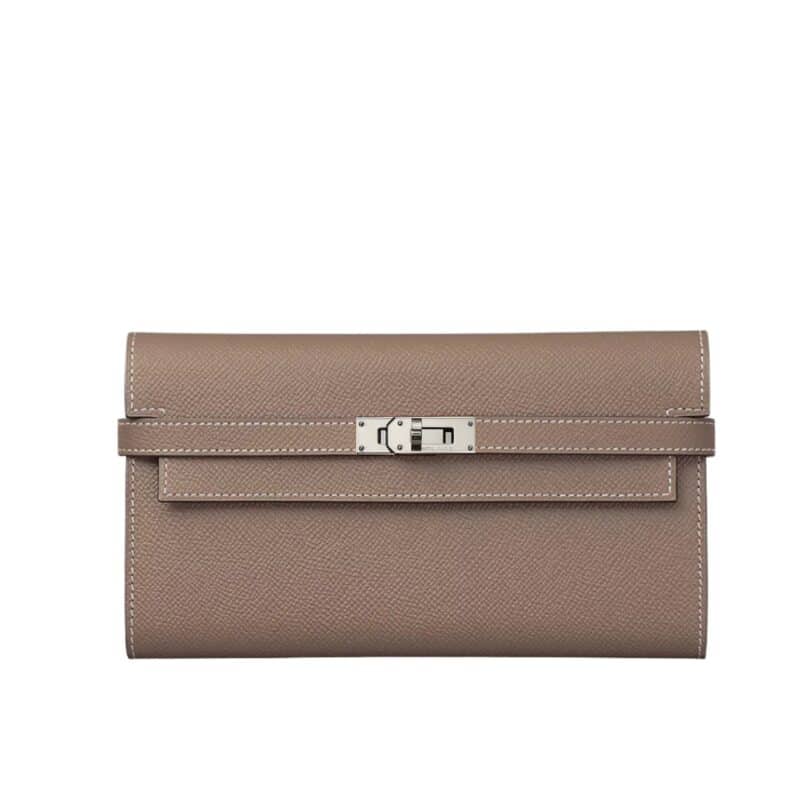 HERMES KELLY CLASSIC WALLET ÉTOUPE 19CM H051300CC18