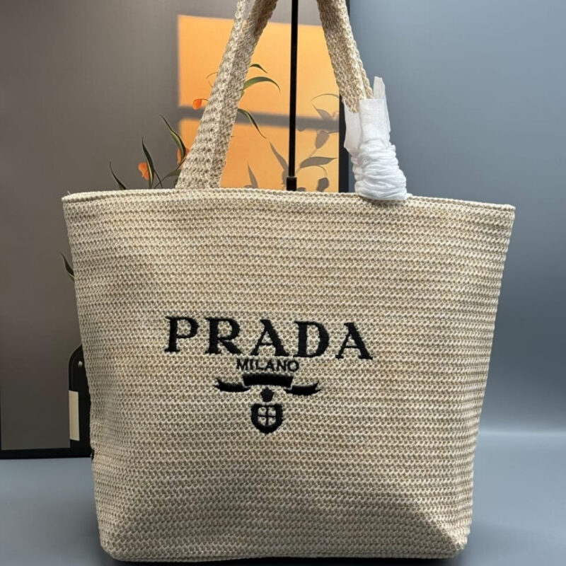 Alternative view of Prada Raffia Tote Bag Natural 32cm 1BG392 2C2T F0018 V OOL