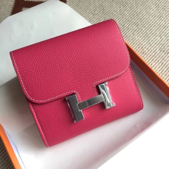 Alternative view of HERMES CONSTANCE SLIM BICOLOR WALLET DARK PINK 12CM H082060CK0D