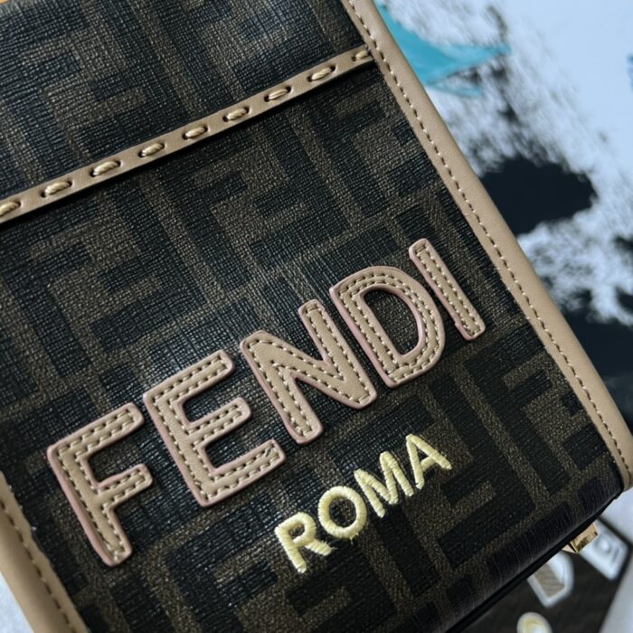 Alternative view of FENDI MINI SUNSHINE SHOPPER BROWN