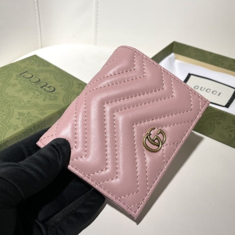 Alternative view of GUCCI GG MARMONT CARD CASE WALLET PINK 11CM 466492 DTD1T 6433