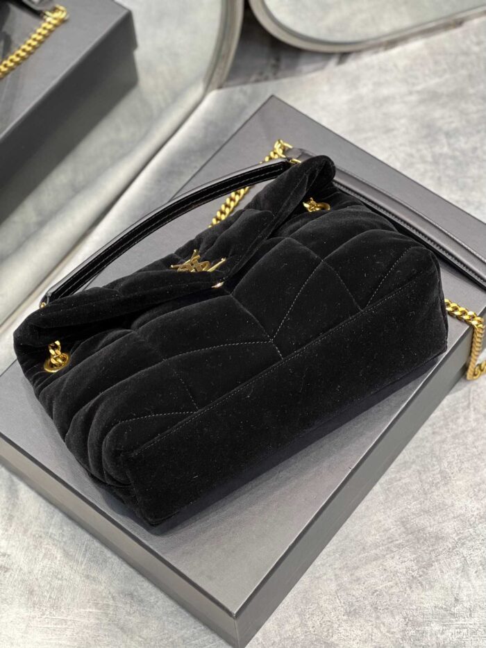 Alternative view of SAINT LAURENT LOU PUFFER TOY BAG IN QUILTED BLACK