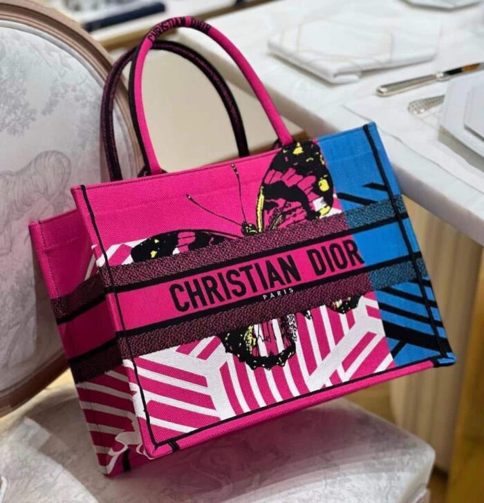 Alternative view of DIOR MEDIUM BOOK TOTE BRIGHT BLUE AND BRIGHT PINK D-JUNGLE POP EMBROIDERY 36CM M1296ZRON M885