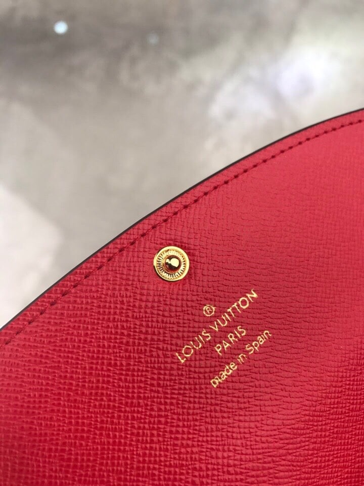 Louis Vuitton Damier Ebène Emilie Wallet Red - Image 5