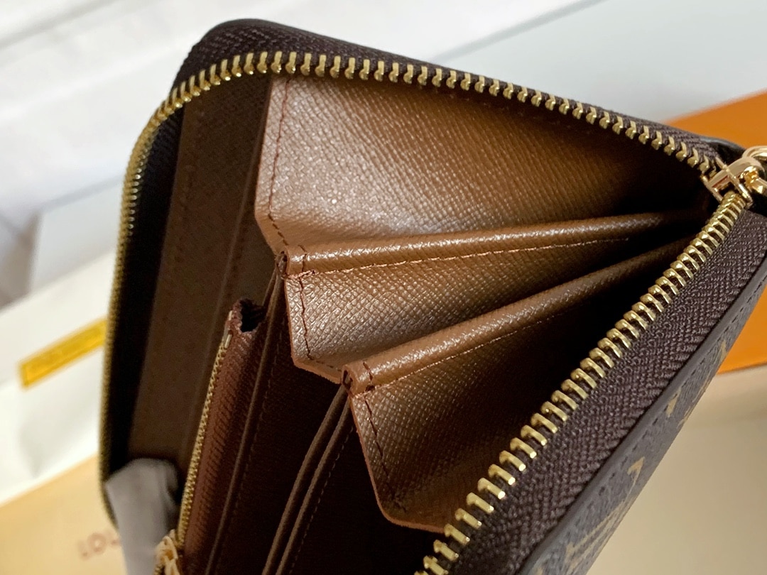 LOUIS VUITTON MONOGRAM ZIPPY LONG WALLET BROWN M42616 - Image 9