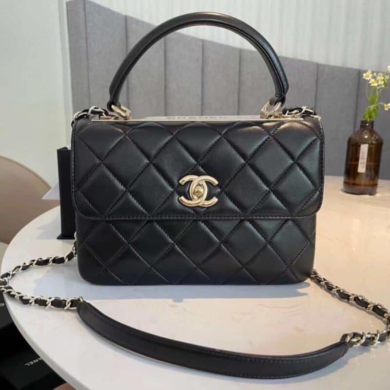 Alternative view of CHANEL FLAP BAG WITH TOP HANDLE BAG WITH GOLD METAL BLACK 25CM A92236 Y60767 94305