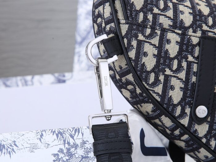 Alternative view of DIOR MINI SADDLE BAG OBLIQUE JACQUARD BEIGE AND BLACK