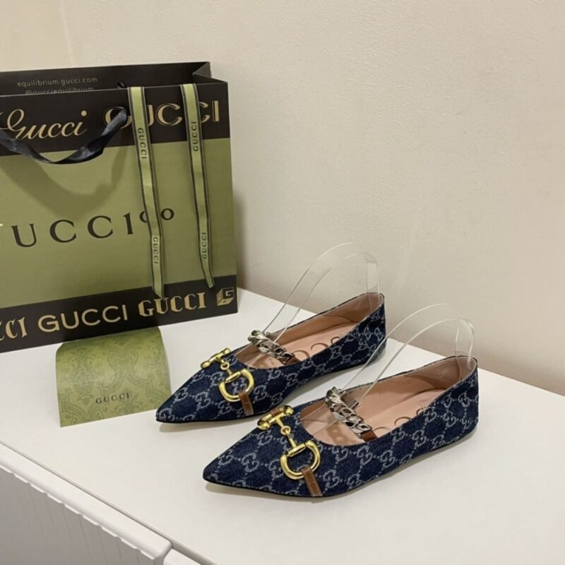 Alternative view of GUCCI WOMEN’S GG HORSEBIT BALLET FLAT DENIM 635101 2KQ80 4462