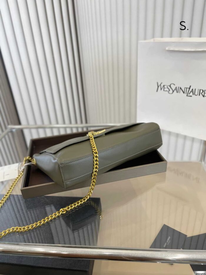 Alternative view of SAINT LAURENT KATE MEDIUM CHAIN BAG IN GRAIN DE POUDRE EMBOSSED LEATHER 364021BOW0W1229