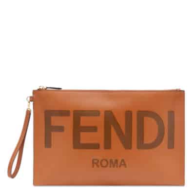 FENDI POUCH PIATTA LARGE BROWN 8N0178AC9LF0QVK