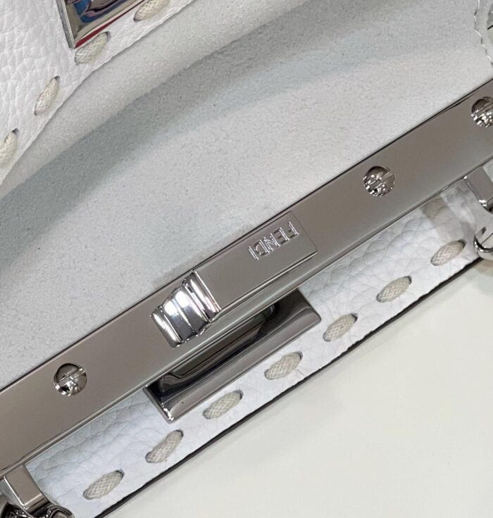 Alternative view of FENDI PEEKABOO MINI SELLERIA BAG WITH EXOTIC DETAILS WHITE 8BN244AKL3F1JD9