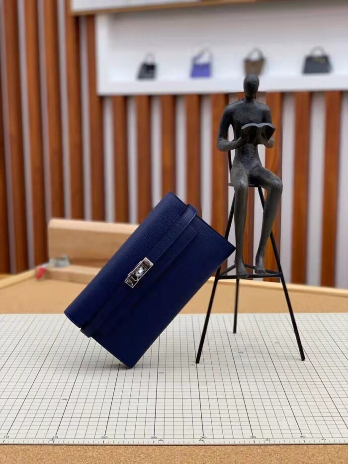 Alternative view of HERMES KELLY CLASSIC WALLET BLUE 19CM H051303CK7T