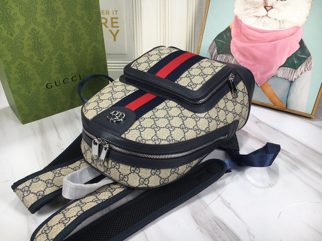GUCCI OPHIDIA GG SMALL BACKPACK BLUE 29CM 547965 9U8BN 4077 - Image 9