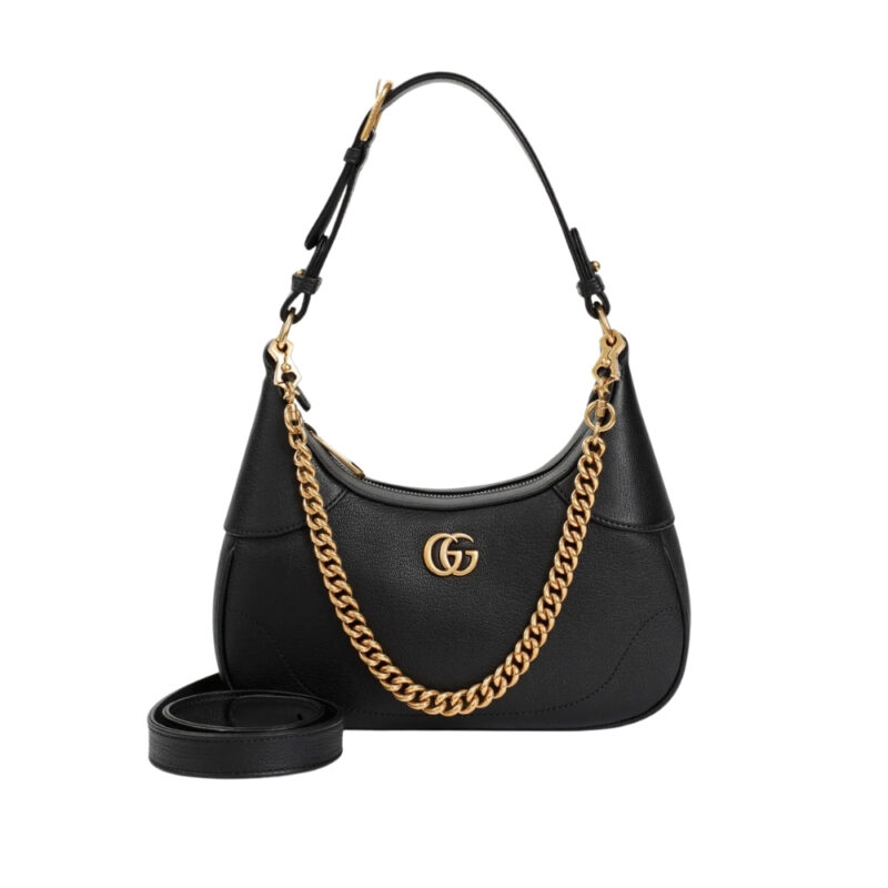 GUCCI APHRODITE SMALL SHOULDER BAG IN BLACK 25CM 731817 AAA9F 1000