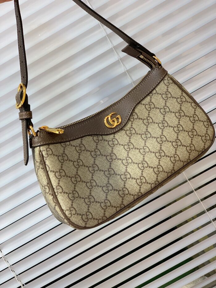 Alternative view of GUCCI OPHIDIA SMALL SHOULDER BAG BEIGE AND DARK BROWN 25CM 735145 KAAAD 8358