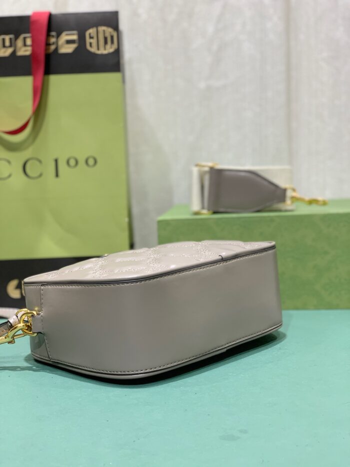 Alternative view of GUCCI GG MATELASSE LEATHER SMALL BAG GREY 702234 UM8HG 1563