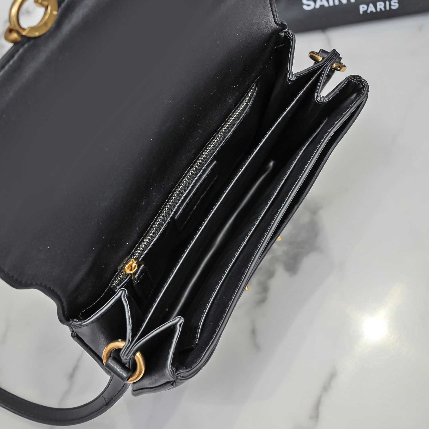 SAINT LAURENT LE MAILLON SATCHEL IN SMOOTH LEATHER BLACK 6497952R20W1000 - Image 6