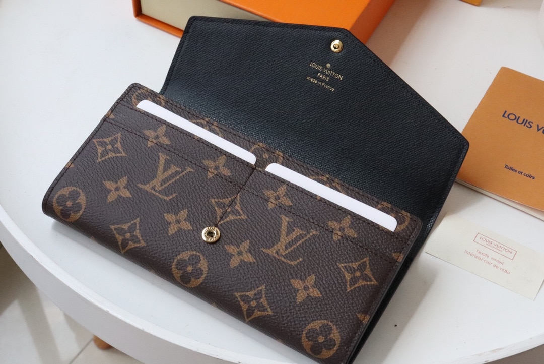 LOUIS VUITTON SARAH WALLET MONOGRAM CANVAS BROWN 19CM M80726 - Image 6