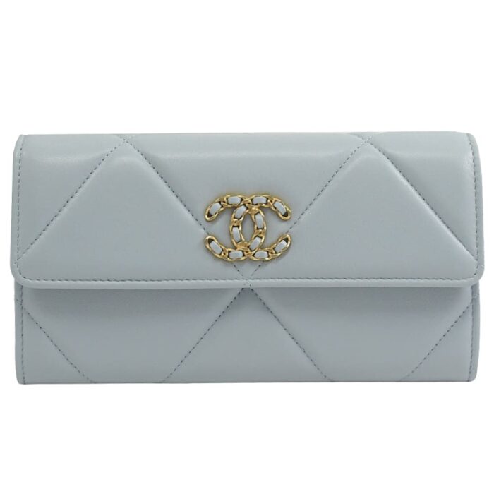 CHANEL 19 LONG FLAP WALLET GREY AP0955