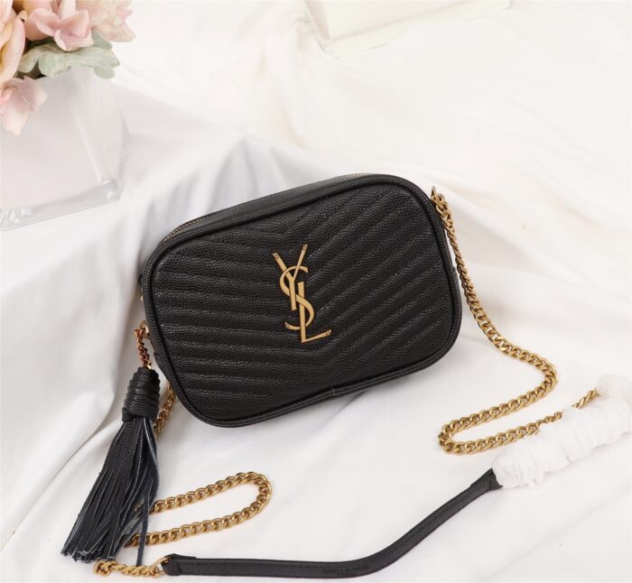 Alternative view of SAINT LAURENT LOU CAMERA BAG IN QUILTED LEATHER GOLD HARDWARE BLACK 18CM