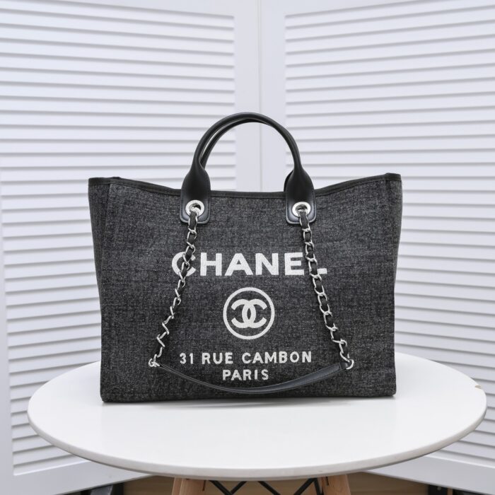 Alternative view of CHANEL LARGE TOTE SLIVER TONE METAL BLACK TOTE 38CM A66941B06387
