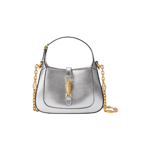 GUCCI JACKIE 1961 LAME MINI BAG SILVER 675799 1TR0G 8106