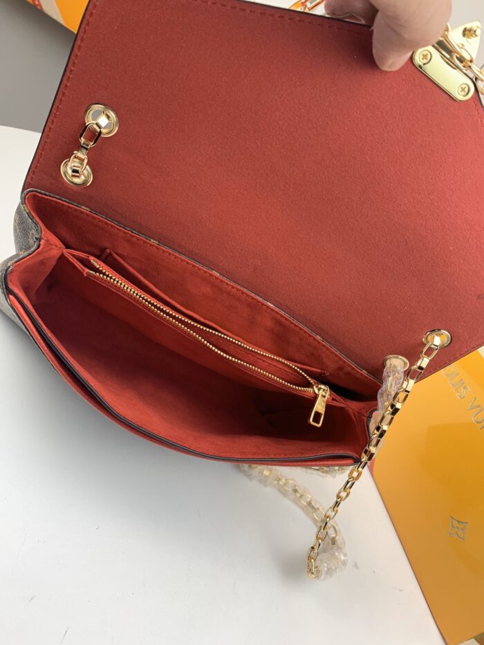 Alternative view of LOUIS VUITTON PALLAS CHAIN CANVAS MONOGRAM SHOULDER BAG RED