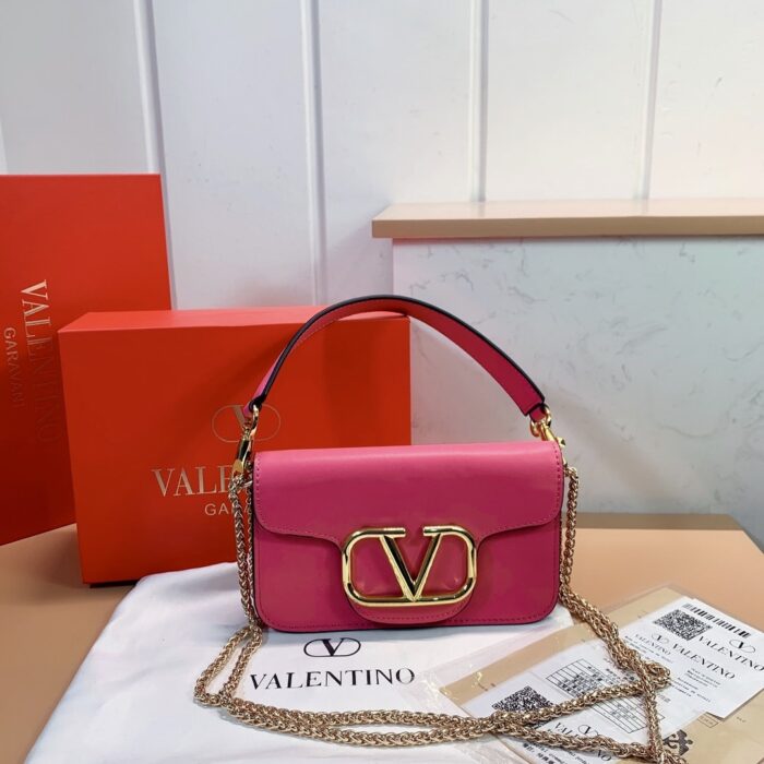 Alternative view of VALENTINO LOCÒ SMALL SHOULDER BAG IN CALFSKIN ROSE VIOLET 1W2B0K53ZXLM24