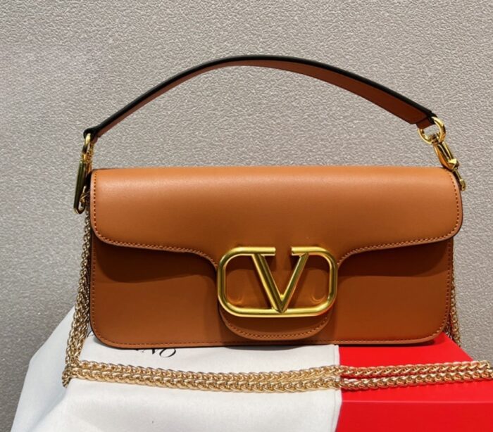 Alternative view of VALENTINO LOCÒ CALFSKIN SHOULDER BAG IN BROWN 1W2B0K30ZXLPVG
