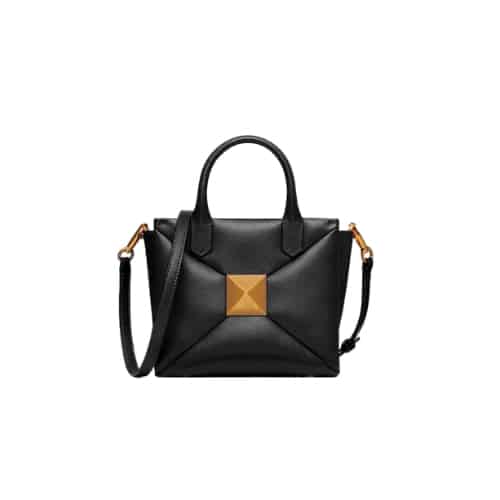 VALENTINO SMALL ONE STUD NAPPA HANDBAG IN BLACK 1W2B0K59HHX0NO