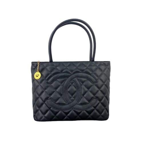 CHANEL MEDALLION TOTE BAG BLACK 30CM