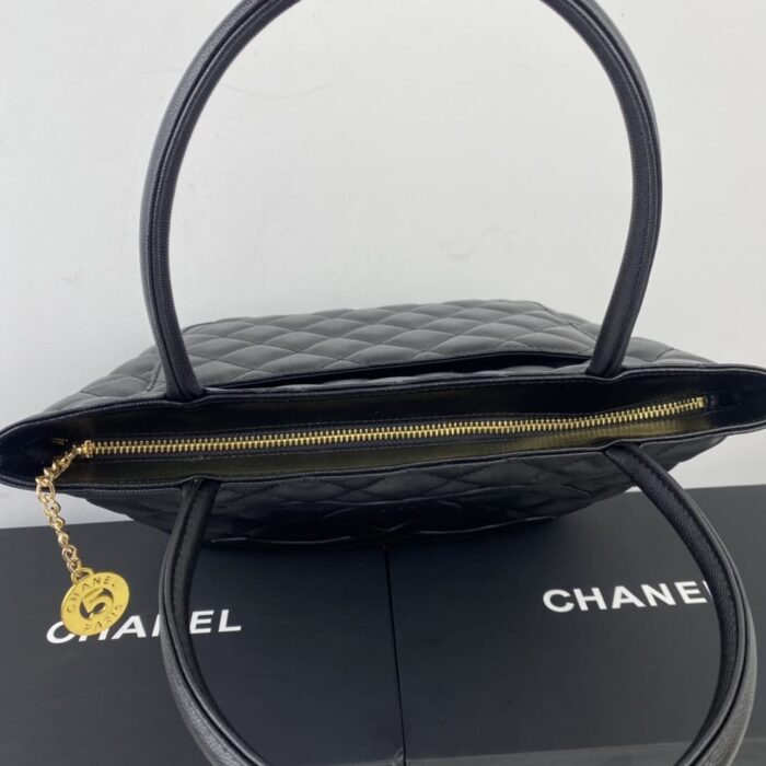 Alternative view of CHANEL MEDALLION TOTE BAG BLACK 30CM
