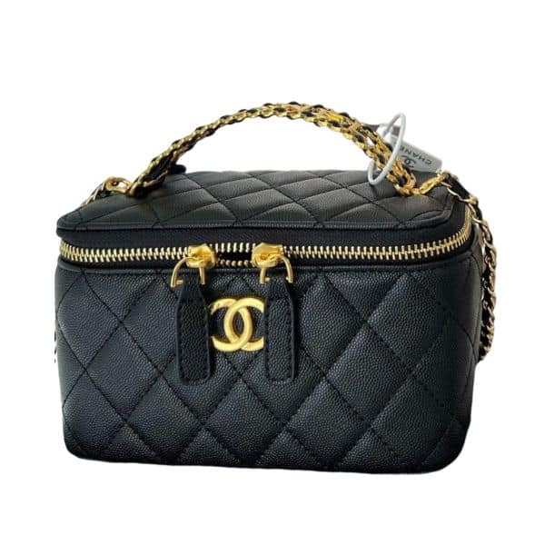 CHANEL SMALL VANITY CASE SS22 BLACK 17CM