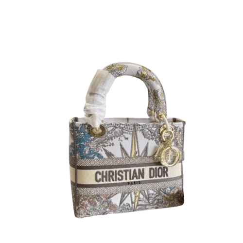 DIOR MEDIUM LADY D-LITE BAG MULTICOLOR RÊVE D'INFINI EMBROIDERY 24CM M0565ORVX M933
