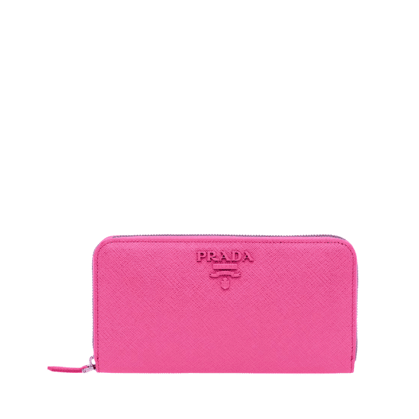 PRADA LARGE SAFFIANO LEATHER WALLET FULL PINK 19CM 1ML506 QWA F0505