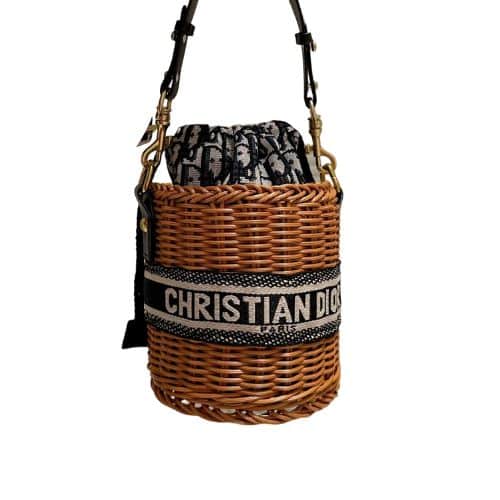 DIOR WICKER BUCKET BAG 18CM