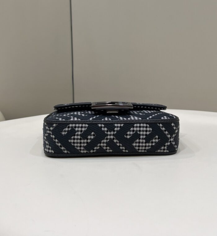 Alternative view of FENDI BAGUETTE BLACK HOUNDSTOOTH WOOL BAG WITH FF EMBROIDERY 19CM