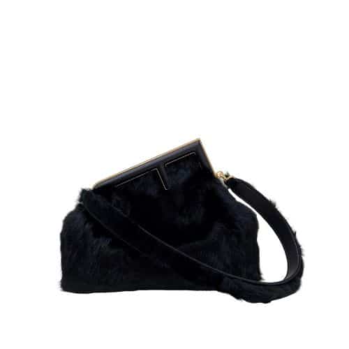 FENDI FIRST BLACK MINK BAG 32.5 CM
