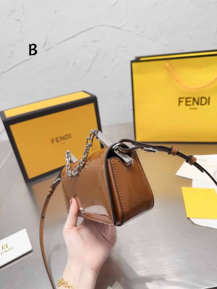 Alternative view of FENDI FIRST SIGHT BROWN LEATHER MINI BAG 23CM 8BS072ANX2F1L1L