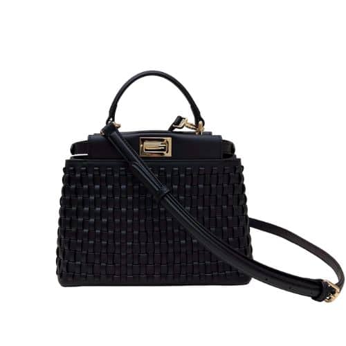FENDI PEEKABOO BAG BLACK 24CM