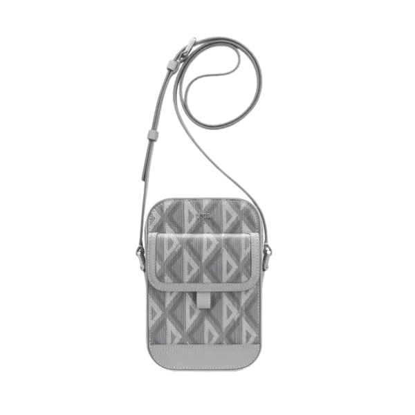 DIOR HIT THE ROAD VERTICAL POUCH GREY CD DIAMOND 18CM 2ESCA415CDP H42E