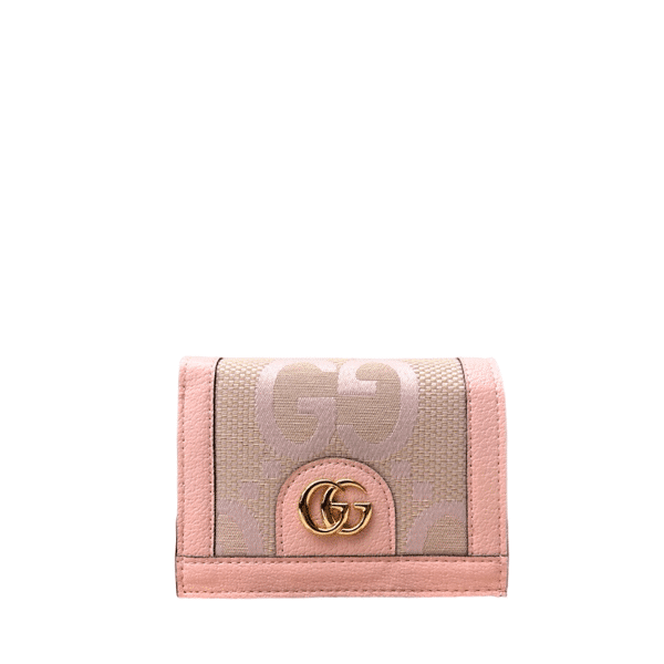 GUCCI MONOGRAM CANVAS SHORT WALLET PINK 11CM