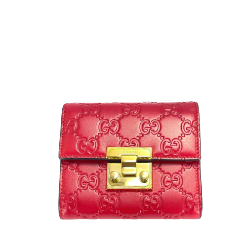 GUCCI PADLOCK WALLET RED 11.5CM 455658