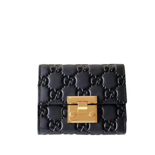 GUCCI PADLOCK WALLET BLACK 11.5CM 455658