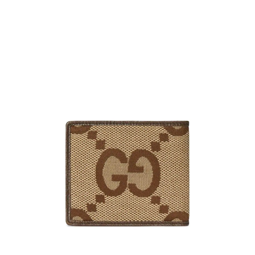 GUCCI JUMBO GG WALLET CAMEL AND EBONY CANVAS 11CM 699308