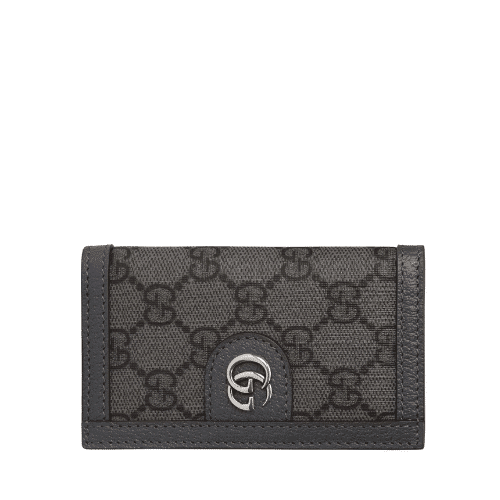 GUCCI OPHIDIA GG CARD CASE HOLDER GRAY 19CM 734943 UULBN 1244
