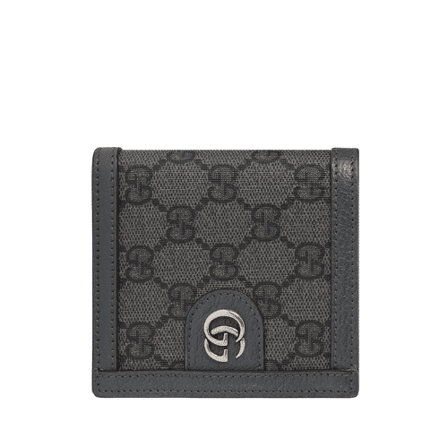 GUCCI OPHIDIA GG CARD CASE HOLDER GRAY 11CM