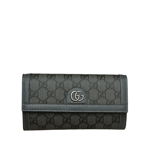 GUCCI OPHIDIA GG CARD CASE HOLDER GRAY 19CM