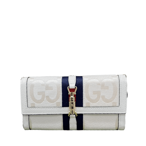 GUCCI JACKIE 1961 CHAIN WALLET BEIGE AND EBONY GG 19CM 652681 HUHHG 8565
